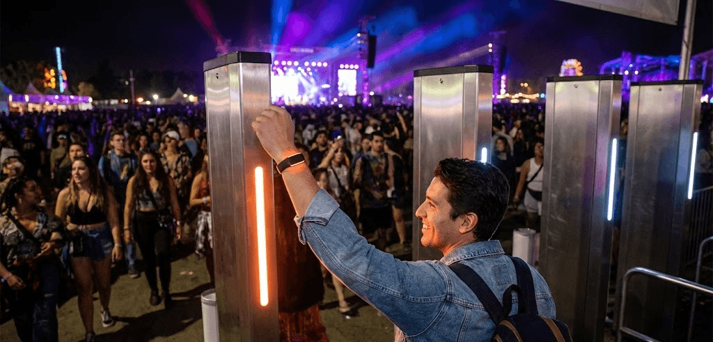 Smart wristband for user-confirmed check-in at concerts