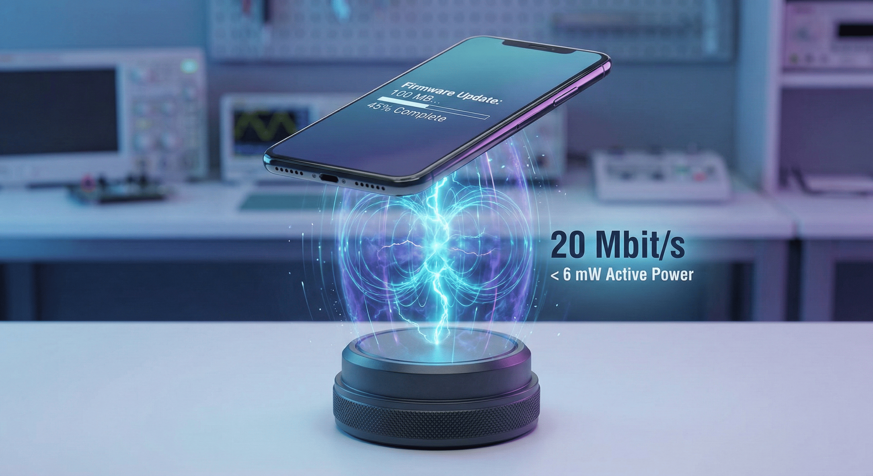 XA-NFE3001 Wi-R NFE near-field electric data transfer between a smartphone and a sealed industrial device